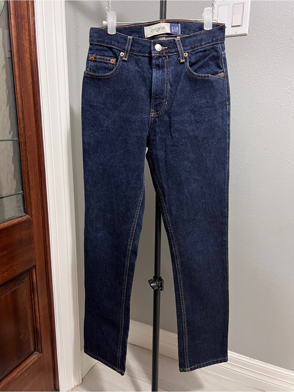 Vintage 1992 GAP Original Fit Made in USA Dark Wash Rigid Straight Leg Jeans 26